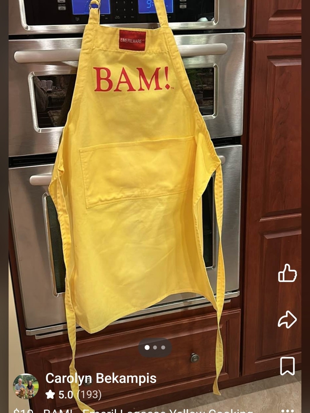 EMEREl LAGASSE  BAM!  Yellow Apron and Mitt